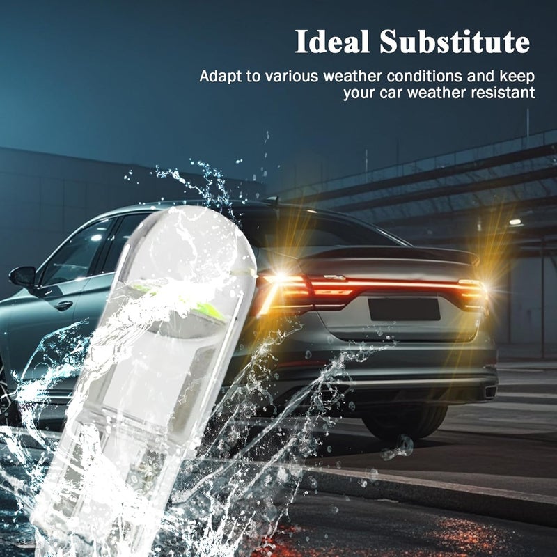 RGOAANC 30 PCS 194 LED Car Bulb, 194 LED Light Bulb White 6000K, 168 2825 W5W T10 Wedge COB LED Replacement Bulbs Error Free for Car Dome Map Door Courtesy License Plate (Yellow) - Image 3